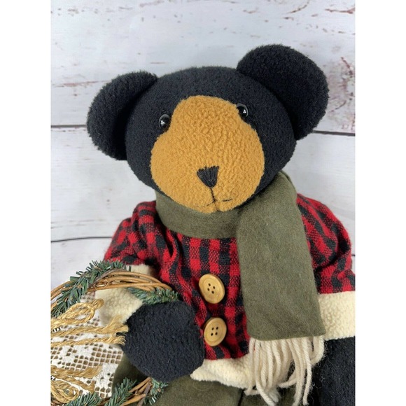 Winter Bear Push Felt Fleece Weighted Shelf Sitter Holding Wreath Joann Store - Picture 2 of 7
